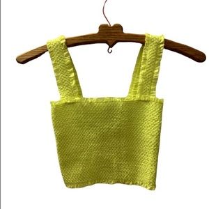 Alice + Olivia Yellow Zip Back Cotton & Silk Dainty Top SIZE XS